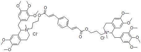 CAS#: 73909-73-6， 3-[6,7-Dimethoxy-2-Methyl-1-[(3,4,5-Trimethoxyphenyl)Methyl]-3,4-Dihydro-1H-Isoquinolin-2-Ium-2-Yl]Propyl (E)-3-[4-[(E)-3-[3-[6,7-Dimethoxy-2-Methyl-1-[(3,4,5-Trimethoxyphenyl)Methyl]-3,4-Dihydro-1H-Isoquinolin-2-Ium-2-Yl]Propoxy]-3-Oxoprop-1-Enyl]Phenyl]Prop-2-Enoate Dichloride