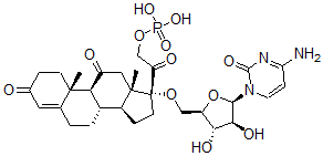 CAS#: 74517-56-9， [2-[(8S,9S,10R,13S,14S,17R)-17-[[(2R,3S,4S,5R)-5-(4-Amino-2-Oxopyrimidin-1-Yl)-3,4-Dihydroxyoxolan-2-Yl]Methoxy]-10,13-Dimethyl-3,11-Dioxo-1,2,6,7,8,9,12,14,15,16-Decahydrocyclopenta[a]Phenanthren-17-Yl]-2-Oxoethyl] Dihydrogen Phosphate