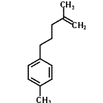 structure of CAS# 74672-08-5, 1-Methyl-4-(4-methyl-4-penten-1-yl)benzene;1-Methyl-4-(4-methyl-4-pentenyl)benzene #;2-Methyl-5-(4-methylphenyl)-1-pentene
