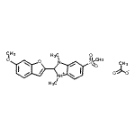 CAS#: 74878-48-1， 2-(6-Methoxy-1-benzofuran-2-yl)-1,3-dimethyl-5-(methylsulfonyl)-2,3-dihydro-1H-3,1-benzimidazol-1-ium acetate