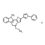 CAS#: 74878-56-1， 1-(2-Ethoxy-2-oxoethyl)-3-methyl-2-[5-(1-phenyl-1H-pyrazol-3-yl)-2-furyl]-2,3-dihydro-1H-3,1-benzimidazol-1-ium chloride