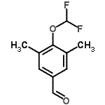 structure of CAS# 749920-58-9, 4-(Difluoromethoxy)-3,5-dimethylbenzaldehyde;BENZALDEHYDE,4-(DIFLUOROMETHOXY)-3,5-DIMETHYL-;MFCD06337022;ZINC02656564