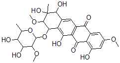 CAS#: 75086-96-3， 7-(4,5-Dihydroxy-3-Methoxy-6-Methyloxan-2-Yl)Oxy-4,6,9,10-Tetrahydroxy-2,8-Dimethoxy-9-Methyl-8,10-Dihydro-7H-Tetracene-5,12-Dione