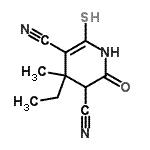 CAS#: 752207-29-7， 4-Ethyl-4-methyl-2-oxo-6-sulfanyl-1,2,3,4-tetrahydro-3,5-pyridinedicarbonitrile