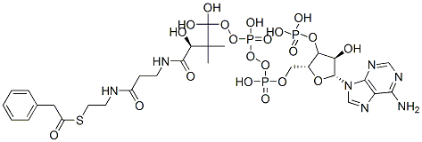 结构式 CAS# 7532-39-0, [(2R,3S,4R,5R)-5-(6-氨基嘌呤-9-基)-4-羟基-2-[[羟基-[羟基-[3-羟基-2,2-二甲基-3-[2-[2-(2-苯基乙酰基)硫基乙基氨基甲酰]乙基氨基甲酰]丙氧基]磷酰]氧基-磷酰]氧基甲基]四氢呋喃-3-基]氧基膦酸