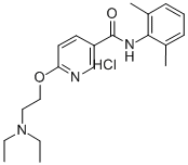 CAS 登录号:75348-38-8, 6-(2-二乙基氨基乙氧基)-N-(2,6-二甲基苯基)吡啶-3-甲酰胺盐酸盐