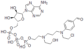 CAS#: 75501-18-7， [(2R,3S,4R,5R)-5-(6-Aminopurin-9-Yl)-3,4-Dihydroxyoxolan-2-Yl]Methyl [[2-[3-[2-Chloroethyl-(4-Formylphenyl)Amino]Propyl-(2-Hydroxyethyl)Amino]Ethoxy-Hydroxyphosphoryl]Oxy-Hydroxyphosphoryl] Hydrogen Phosphate