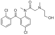 CAS#: 75615-91-7， N-[4-Chloro-2-(2-Chlorobenzoyl)Phenyl]-2-(2-Hydroxyethyl-Methylamino)-N-Methylacetamide