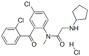 CAS#: 75615-95-1， N-[4-Chloro-2-(2-Chlorobenzoyl)Phenyl]-2-(Cyclopentylamino)-N-Methylacetamide Hydrochloride