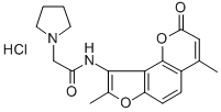 CAS#: 75616-56-7， N-(4,8-Dimethyl-2-Oxo-2H-Furo[2,3-h]-1-Benzopyran-9-Yl)-2-Pyrrolidinyl-Acetamide Hydrochloride