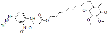 CAS 登录号:75656-28-9, 2,3-二甲氧基-5-甲基-6-(10-(4-(叠氮基-2-硝基苯胺基丙酰氧基))癸基)-1,4-苯醌