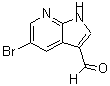 structure of CAS# 757978-33-9, 5-Bromo-1H-Pyrrolo[2,3-b]Pyridine-3-Carboxaldehyde;1H-Pyrrolo[2,3-B]Pyridine-3-Carboxaldehyde, 5-Bromo-;5-Bromo-7-Azaindole-3-Carboxaldehyde;5-Bromo-3-Formyl-7-Azaindole