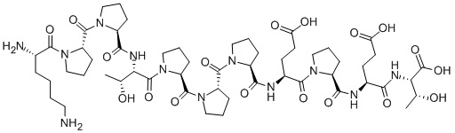 CAS 登录号:75813-50-2, H-赖氨酰-脯氨酰-脯氨酰-苏氨酰-脯氨酰-脯氨酰-脯氨酰-谷氨酰-脯氨酰-谷氨酰-苏氨酸