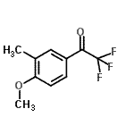 structure of CAS# 75822-11-6, 2,2,2-Trifluoro-1-(4-methoxy-3-methylphenyl)ethanone;4'-Methoxy-3'-methyl-2,2,2-trifluoroacetophenone;MFCD02260834