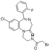 CAS 登录号：75887-99-9， 2-溴-N-[2-[7-氯-5-(2-氟苯基)-2-氧代-3H-1,4-苯并二氮杂卓-1-基]乙基]乙酰胺