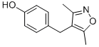 structure of CAS# 75999-06-3, 4-[(3,5-Dimethyl-4-Isoxazolyl)Methyl]Benzenol;4-[(3,5-Dimethylisoxazol-4-Yl)Methyl]Phenol;4-[(3,5-Dimethyl-4-Isoxazolyl)Methyl]Phenol;Mls000328017