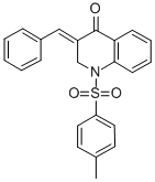 CAS 登录号：76263-65-5， (3E)-1-(4-甲基苯基)磺酰基-3-(苯基亚甲基)-2H-喹啉-4-酮