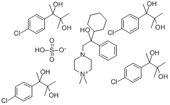 CAS#: 76485-09-1， 2-(p-chlorophenyl)-3-methyl-2,3-Butanediol mixed with 4-(beta-cyclohexyl-beta-hydroxyphenethyl)-1,1-dimethylpiperazinium sulfate (4:1)