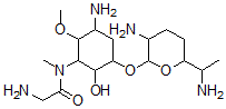 CAS#: 76567-24-3， 2-Amino-N-[5-Amino-3-[3-Amino-6-(1-Aminoethyl)Oxan-2-Yl]Oxy-2-Hydroxy-6-Methoxycyclohexyl]-N-Methylacetamide