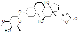 CAS#: 76704-78-4， 4-[(3S,5R,8R,9S,10S,11R,13R,14S,17R)-11,14-Dihydroxy-3-[(2R,4S,5R,6S)-5-Hydroxy-4-Methoxy-6-Methyloxan-2-Yl]Oxy-10,13-Dimethyl-1,2,3,4,5,6,7,8,9,11,12,15,16,17-Tetradecahydrocyclopenta[a]Phenanthren-17-Yl]-5H-Furan-2-One