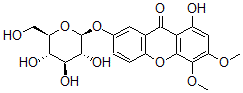 CAS#: 76907-78-3， 1-Hydroxy-3,4-Dimethoxy-7-[(2S,3R,4S,5S,6R)-3,4,5-Trihydroxy-6-(Hydroxymethyl)Oxan-2-Yl]Oxyxanthen-9-One
