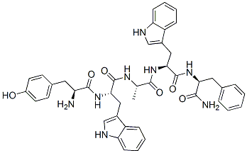 CAS 登录号：76932-83-7， (2R)-2-[[(2S)-2-[[(2R)-2-[[(2S)-2-氨基-3-(4-羟基苯基)丙酰]氨基]-3-(1H-吲哚-3-基)丙酰]氨基]丙酰]氨基]-N-[(2S)-1-氨基-1-氧代-3-苯基丙烷-2-基]-3-(1H-吲哚-3-基)丙酰胺