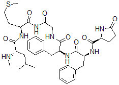 CAS#: 77160-86-2， (2S)-N-[(2S)-1-[[(2S)-1-[[2-[[(2S)-2-[[(2S)-4-Methyl-2-Methylaminopentanoyl]Amino]-4-Methylsulfanylbutanoyl]Amino]-2-Oxoethyl]Amino]-1-Oxo-3-Phenylpropan-2-Yl]Amino]-1-Oxo-3-Phenylpropan-2-Yl]-5-Oxopyrrolidine-2-Carboxamide