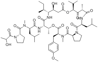 CAS#: 77327-05-0， (2S)-N-[(2R)-1-[[(3S,6S,8S,12S,13R,16S,17R,20S,23S)-13-[(2S)-Butan-2-Yl]-12-Hydroxy-20-[(4-Methoxyphenyl)Methyl]-6,17,21-Trimethyl-3-(2-Methylpropyl)-2,5,7,10,15,19,22-Heptaoxo-8-Propan-2-Yl-9,18-Dioxa-1,4,14,21-Tetrazabicyclo[21.3.0]Hexacosan-16-Yl]Amino]-4-Methyl-1-Oxopentan-2-Yl]-1-[(2S)-2-Hydroxypropanoyl]-N-Methylpyrrolidine-2-Carboxamide
