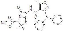 CAS#: 77372-70-4， Sodium (2S,5R)-6-[[3-[Di(Phenyl)Methyl]-5-Methyl1,2-Oxazole-4-Carbonyl]Amino]-3,3-Dimethyl-7-Oxo-4-Thia-1-Azabicyclo[3.2.0]Heptane-2-Carboxylate