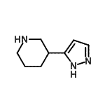 structure of CAS# 774479-26-4, 3-(1H-Pyrazol-5-yl)piperidine;3-(1H-pyrazol-3-yl)piperidine;3-(1H-pyrazol-5-yl)piperidine;MFCD10700264