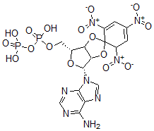 CAS#: 77450-67-0， [[(4R,6R)-4-(6-Aminopurin-9-Yl)-1',3',5'-Trinitrospiro[3a,4,6,6a-Tetrahydrofuro[3,4-d][1,3]Dioxole-2,6'-Cyclohexa-1,3-Diene]-6-Yl]Methoxy-Hydroxyphosphoryl] Hydrogen Phosphate