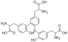 CAS#: 77533-78-9， 2-Amino-3-[4-[5-(2-Amino-3-Hydroxy-3-Oxopropyl)-2-Hydroxyphenoxy]-3-[5-(2-Amino-3-Hydroxy-3-Oxopropyl)-2-Hydroxyphenyl]Phenyl]Propanoic Acid