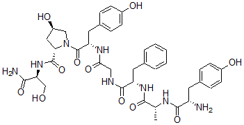 CAS#: 77614-17-6， (2S,4R)-N-[(2S)-1-Amino-3-Hydroxy-1-Oxopropan-2-Yl]-1-[(2S)-2-[[2-[[(2S)-2-[[(2R)-2-[[(2S)-2-Amino-3-(4-Hydroxyphenyl)Propanoyl]Amino]Propanoyl]Amino]-3-Phenylpropanoyl]Amino]Acetyl]Amino]-3-(4-Hydroxyphenyl)Propanoyl]-4-Hydroxypyrrolidine-2-Carboxamide