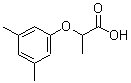 structure of CAS# 777-57-1, 2-(3,5-Dimethylphenoxy)propanoic acid;2-(3,5-Dimethyl-phenoxy)-propionic acid;BAS 13522231;MFCD03422220
