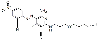 CAS#: 77737-03-2， 6-Amino-5-(2-Cyano-4-Nitrophenyl)Diazenyl-2-[3-(4-Hydroxybutoxy)Propylamino]-4-Methylpyridine-3-Carbonitrile