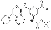 structure of CAS# 779335-06-7, Boc-3-Amino-5-(Fmoc-Amino)-Benzoic Acid;BOC-3-AMINO-5-(FMOC-AMINO)-BENZOIC ACID
