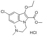 CAS 登录号:77941-20-9, 5-氯-1-(2-二甲基氨基乙基)-3-乙氧基吲哚-2-羧酸甲酯盐酸盐