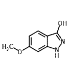 structure of CAS# 787580-89-6, 6-Methoxy-1H-indazol-3-ol;3-Hydroxy-6-methoxy-1H-indazole;6-methoxy-1H-indazol-3-ol;6-Methoxy-3-hydroxy1H-indazole