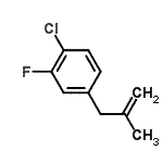 structure of CAS# 787585-34-6, 1-Chloro-2-fluoro-4-(2-methyl-2-propen-1-yl)benzene;1-chloro-2-fluoro-4-(2-methylprop-2-enyl)benzene;2-Fluoro-3-methylphenylacetonitrile;2-Fluoro-4-(2-methylallyl)chlorobenzene