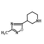 structure of CAS# 788123-19-3, 3-(3-Methyl-1,2,4-oxadiazol-5-yl)piperidine;3-(3-Methyl-[1,2,4]oxadiazol-5-yl)-piperidine;3-methyl-5-(3-piperidyl)-1,2,4-oxadiazole;3-methyl-5-(piperidin-3-yl)-1,2,4-oxadiazole