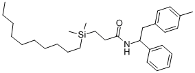 structure of CAS# 78934-83-5, 3-(Decyldimethylsilyl)-N-(2-(4-methylphenyl)-1-phenylethyl)propanamide;3-(Decyl-Dimethyl-Silyl)-N-[2-(4-Methylphenyl)-1-Phenyl-Ethyl]Propanamide;3-(Decyl-Dimethyl-Silyl)-N-[2-(4-Methylphenyl)-1-Phenyl-Ethyl]Propionamide;3-[Decyldimethylsilyl]-N-[2-(4-Methylphenyl)-1-Phenethyl]Propanamide