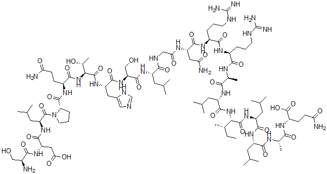 CAS#: 79113-16-9， L-Seryl-L-alpha-Aspartyl-L-Leucyl-L-Prolyl-L-Glutaminyl-L-Threonyl-L-Histidyl-L-Seryl-L-Leucylglycyl-L-Asparaginyl-L-Arginyl-L-Arginyl-L-Alanyl-L-Leucyl-L-Isoleucyl-L-Leucyl-L-Leucyl-L-Alanyl-L-Glutamine