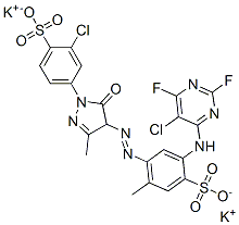 CAS#: 79135-93-6， Dipotassium 2-[(5-Chloro-2,6-Difluoropyrimidin-4-Yl)Amino]-4-[[1-(3-Chloro-4-Sulfonatophenyl)-3-Methyl-5-Oxo-4H-Pyrazol-4-Yl]Diazenyl]-5-Methylbenzenesulfonate