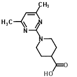 结构式 CAS# 797028-97-8, 1-(4,6-二甲基-2-嘧啶基)-4-哌啶羧酸