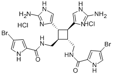 CAS#: 79703-25-6， N-[[(1R,2S,3S,4R)-2,3-Bis(2-Amino-3H-Imidazol-4-Yl)-4-[[(4-Bromo1h-Pyrrole-2-Carbonyl)Amino]Methyl]Cyclobutyl]Methyl]-4-Bromo-1H-Pyrrole-2-Carboxamide Dihydrochloride
