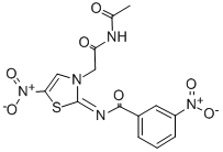 CAS 登录号：79798-92-8， N-[3-乙酰基-3-(2-氨基-2-氧代乙基)-5-硝基噻吩-2-亚基]-4-硝基吡啶-2-甲酰胺