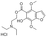 CAS#: 79802-69-0， Diethyl-[2-(6-Hydroxy-4,7-Dimethoxy1-Benzofuran-5-Carbonyl)Oxyethyl]Azanium Chloride