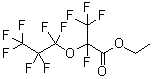 structure of CAS# 79851-29-9, Ethyl Perfluoro(2-Methyl-3-Oxahexanoate);TETRAFLUORO-2-(HEPTAFLUORO-1-PROPOXY)PROPANOIC ACID ETHYL ESTER;Tetrafluoro-2-(Heptafluoro-1-Propoxy)Propanoic Acid;ETHYL PERFLUORO(2-METHYL-3-OXAHEXANOATE)