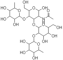 CAS 登录号：80081-06-7， 6-脱氧己糖吡喃糖苷-(1->4)-[6-脱氧己糖吡喃糖苷-(1->2)己糖吡喃糖苷-(1->3)]-2-乙酰氨基-2-脱氧吡喃己糖