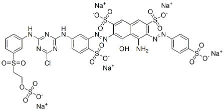 CAS#: 80156-94-1， 4-Amino-6-[[5-[[4-Chloro-6-[[3-[[2-(Sulfooxy)Ethyl]Sulfonyl]Phenyl]Amino]-1,3,5-Triazin-2-Yl]Amino]-2-Sulfophenyl]Azo]-5-Hydroxy-3-[(4-Sulfophenyl)Azo]-2,7-Naphthalenedisulfonic Acid Pentasodium Salt